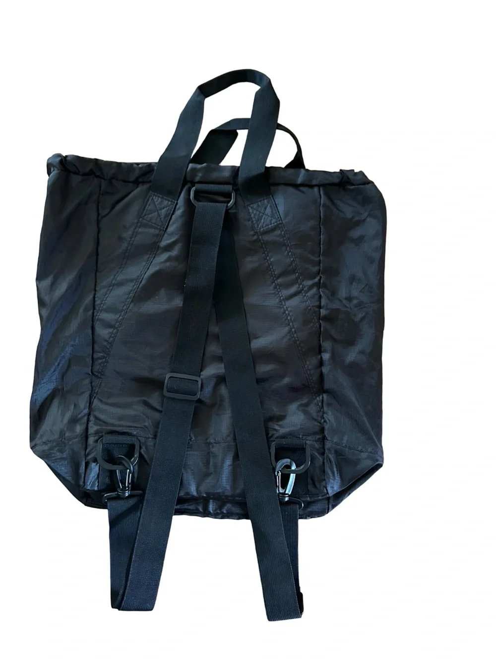 DULUTH TRADING CO Tote Bag Backpack Black Runegade Lightweight Packable Black